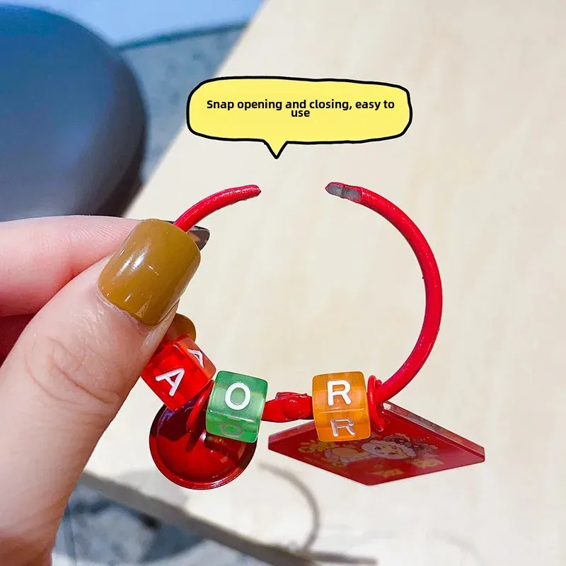 Змеиный год новый двусторонний красный акриловый брелок ролик процветания