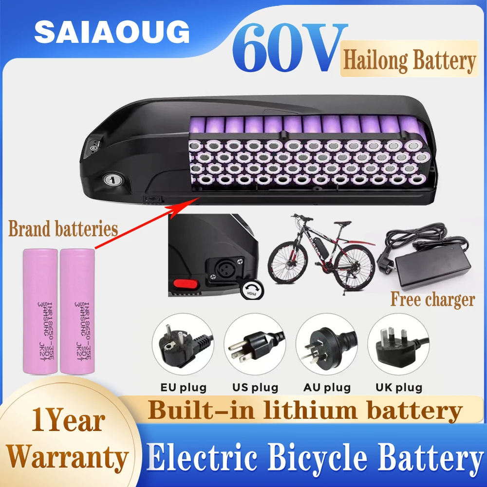 

60v Hailong Bafang 48v 72Velo 500-3000w 20 25 30 35 40 45 50 60ah Batterie Electric Bicycle Conversion Kit 18650 Li-ion Battery