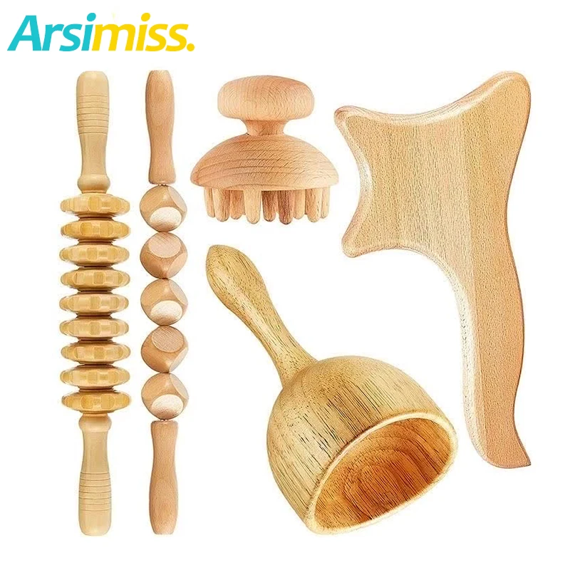 

Wood Trigger Point Massage Gua Sha Tools, Lymphatic Drainage Tools,Wood Therapy Massage Tools for Back Leg Hand Face