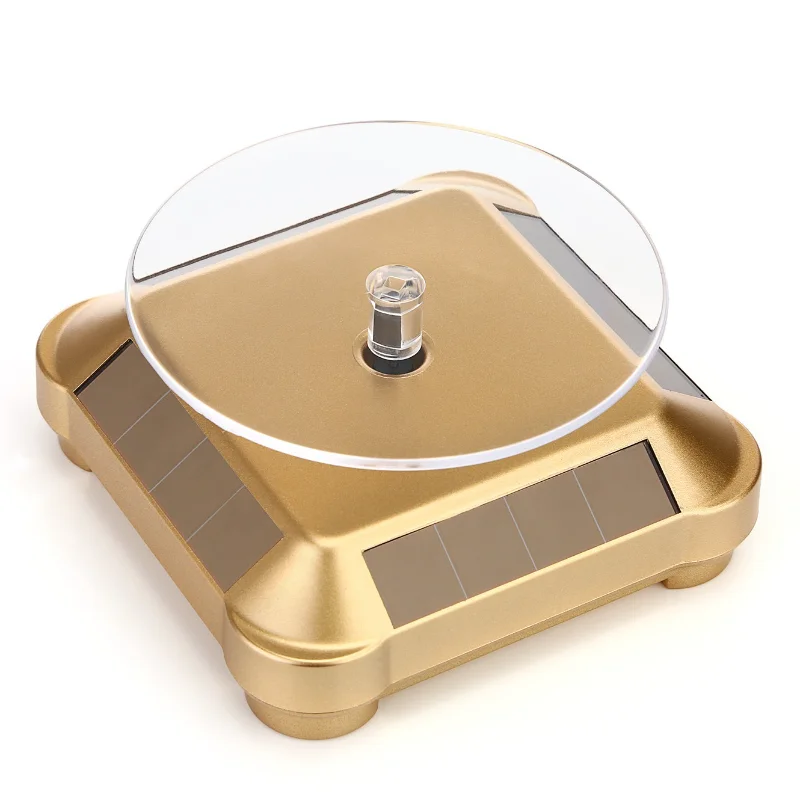 Solar Showcase 360 Automatic Rotating Turntable Jewelry Organizer Necklace Bracelet Watch Phone Display Stand