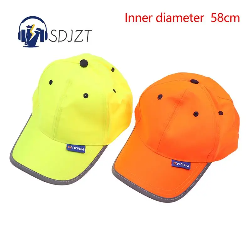 

High Visibility Reflective Baseball Cap Yellow Safety Hat Work Safety Helmet Washable Hat Safety Traffic Cap