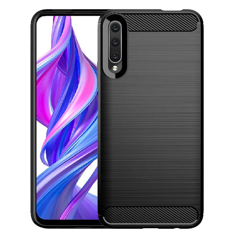 

Soft TPU Armor Case For Honor 9X Texture Shockproof Bumper Silicone Case for Honor 9x pro Huawei Soft Smart Phone Back Cover