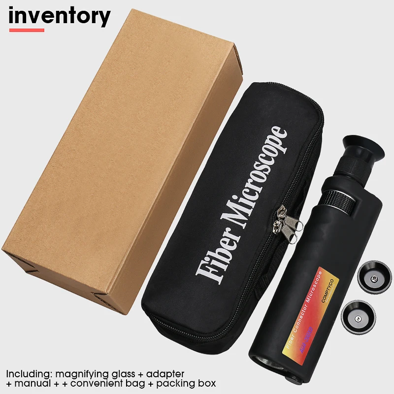 200X Fiber Optical Inspection Microscope LED Illumination Anti Slip Rubber Fiber Microscope 2.5mm(SC/FC/ST) /1.25mm(LC) Adapter