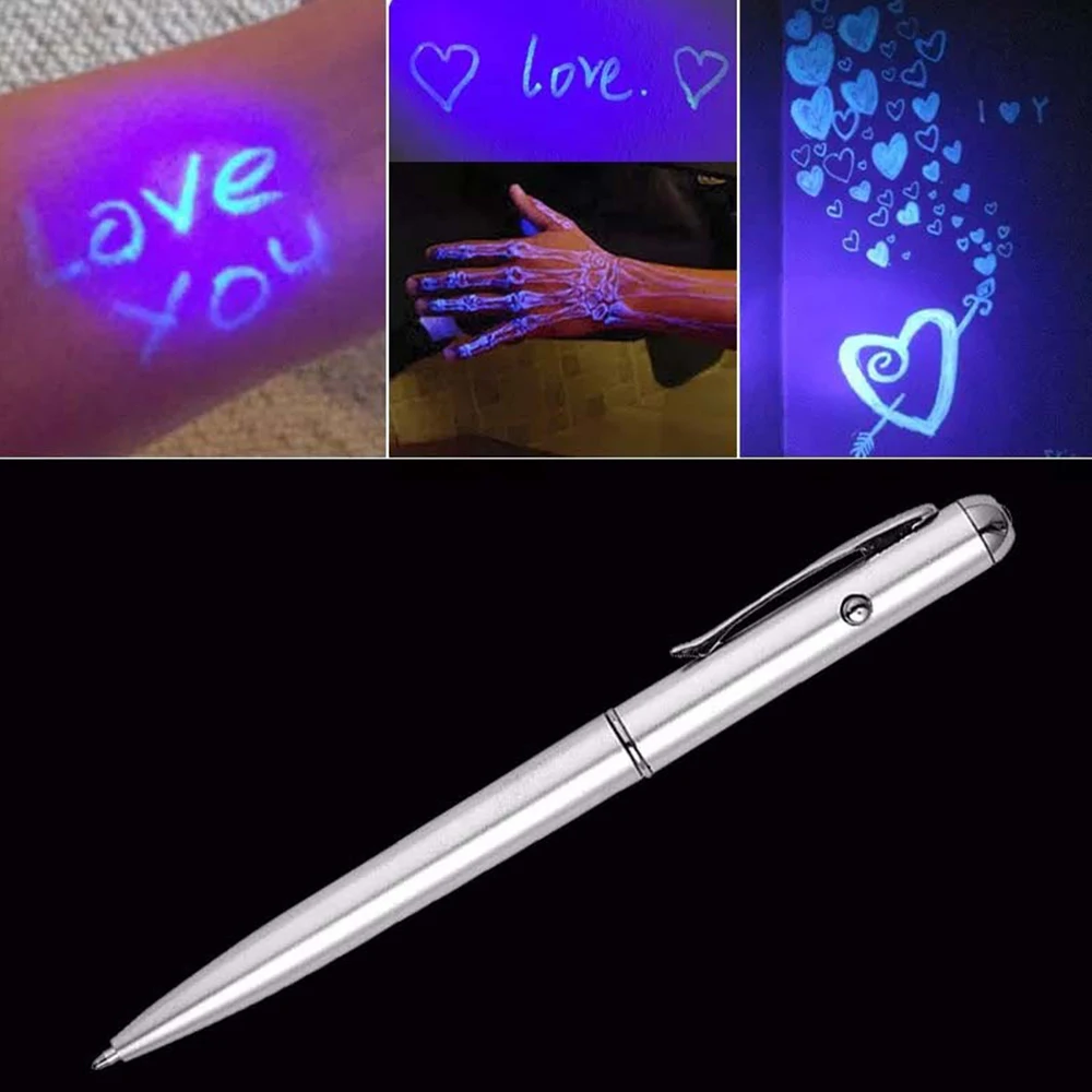 

LED Purple Light Ballpoint Pen Invisible Ink Magic Security Handwriting Secret Pen Novelty Gifts Student Writing Stationery