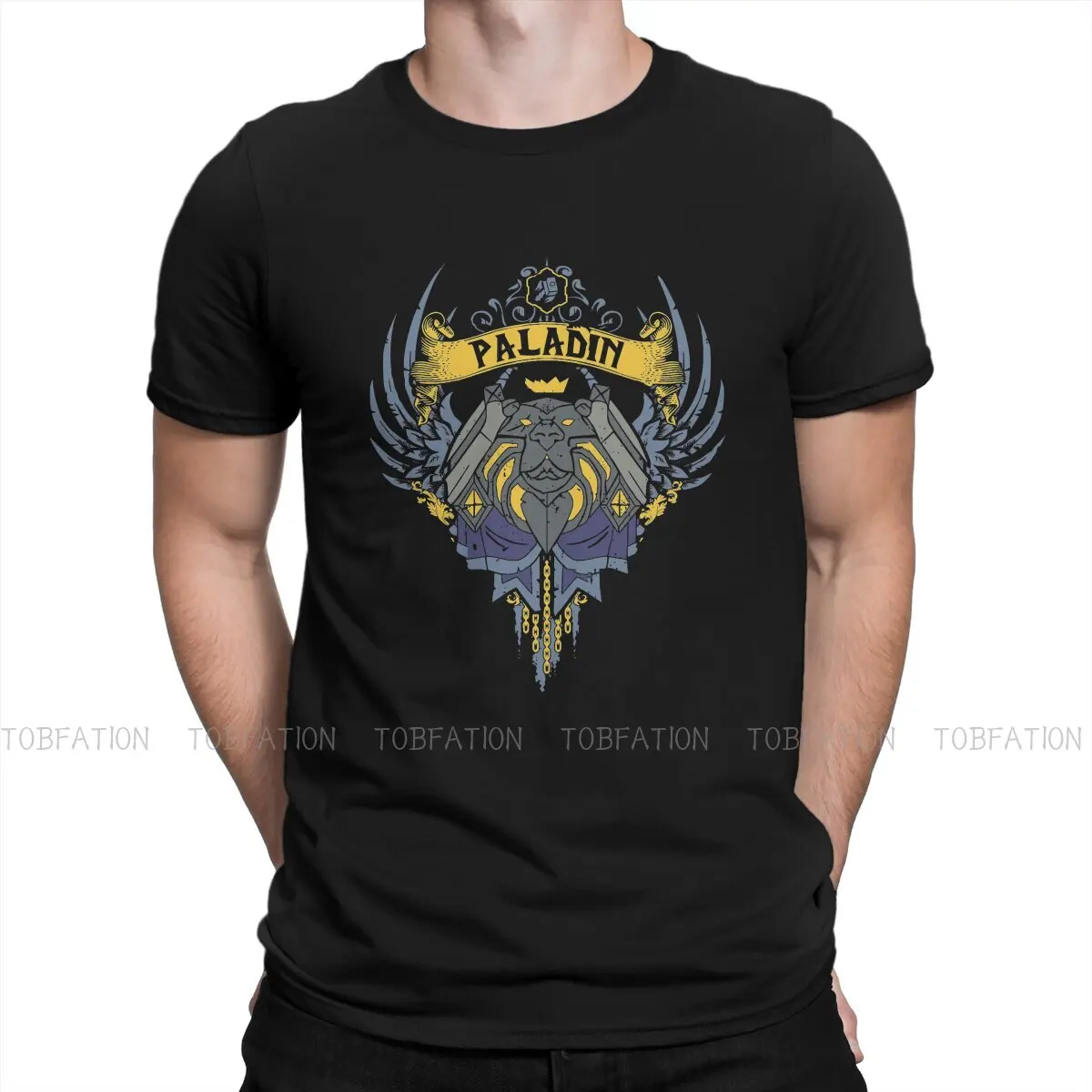 

PALADIN ELITE EDITION WOW Azeroth Game Tshirt Top Cotton Big Size Ofertas Men's Clothing Casual Men T shirt