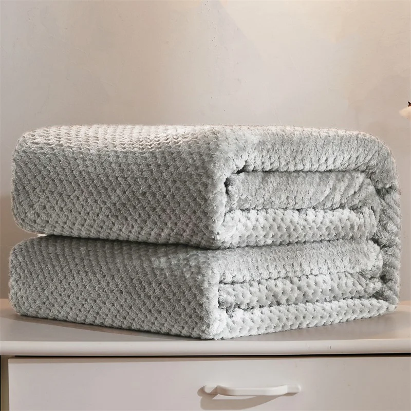 

Warm Bed Linens Sofa Cover Bedspread Blankets For Bed Winter Solid Color Flannel Blankets Soft Fluffy Thicken Coral Fleece Throw