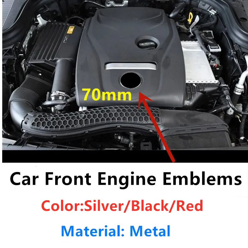 70 мм Автомобильная передняя крышка двигателя эмблема наклейка для Mercedes Benz GLE GLA GLC ML W117 W176 W177 W204 W205 W213 W253 W222 аксессуары