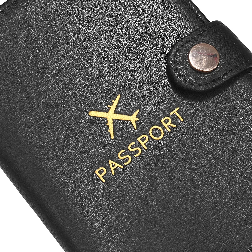 Fashion Style Travel Passport Cover Solid Color Genuine Leather Passport Holder with Card Slot Passport Wallet for Men and Women