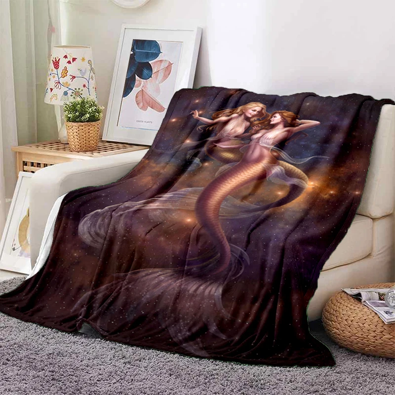 

Throwing Blankets Plush Throwing Blanket constellation Blankets The Mermaid Princess astrology Flannel Soft Plush Sofa Bed