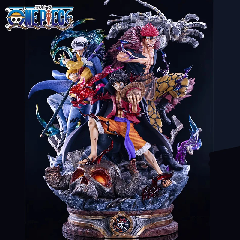 

One Piece Large Size Action Figure Monkeyd Luffy Eustasskid Trafalga Law Figurine Captain Three Ghost Island Model Statue Toys