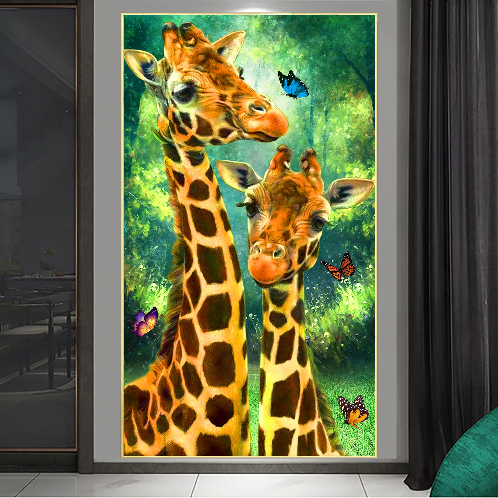 

Алмазная живопись 5D «сделай сам», полноразмерная/круглая вышивка с изображением животных, жирафа, вышивка крестиком, домашний декор, подаро...