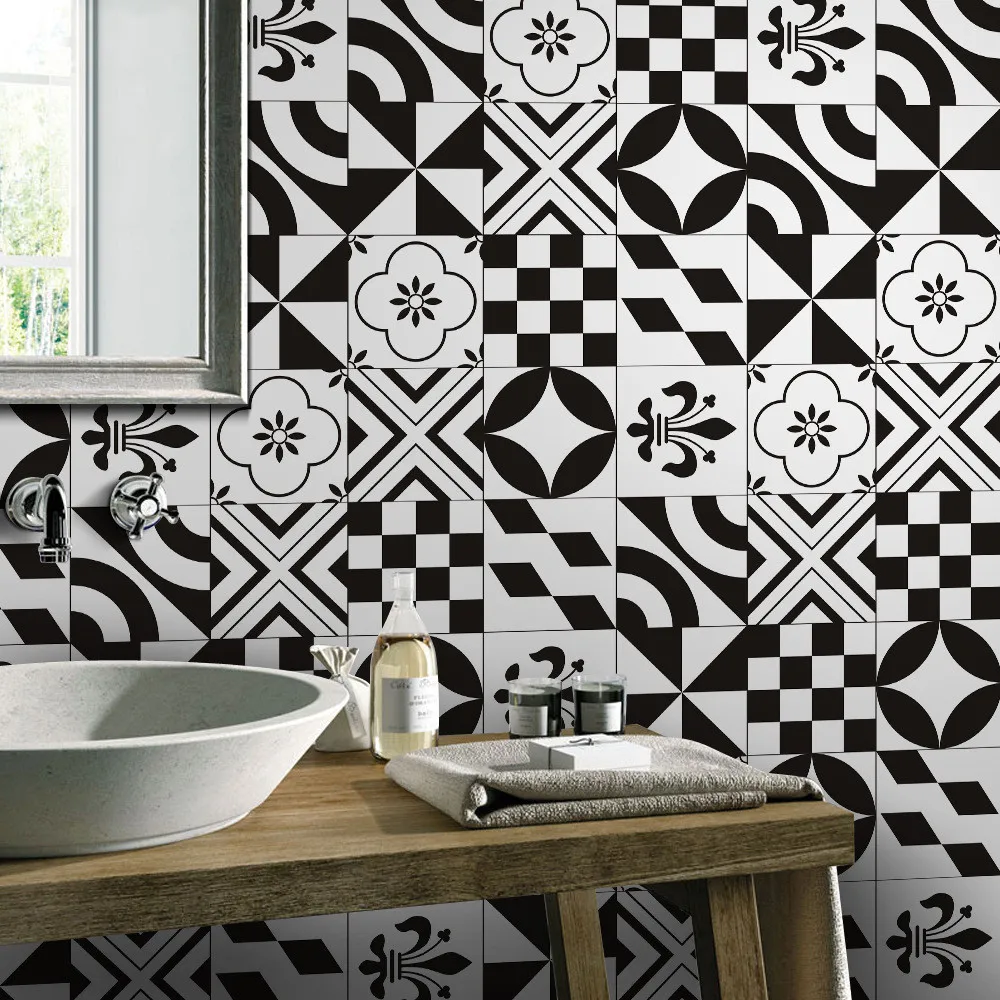 

Винтажные виниловые наклейки на плитку для дома, кухни, ванной, водостойкие съемные наклейки на стену и пол