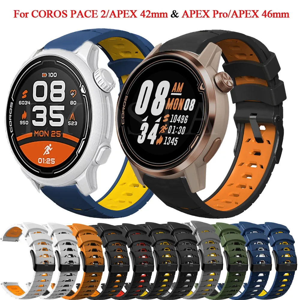 

Ремешок силиконовый для смарт-часов, спортивный браслет для COROS APEX Pro/42 мм 46 мм/PACE 2, 22 20 мм
