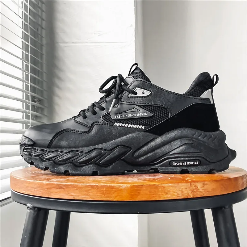 

Men Chunky Sneakers Korean Trend Fashion Old Dad Shoes Harajuku Style All-match Breathable Non-slip Casual Platform Shoes