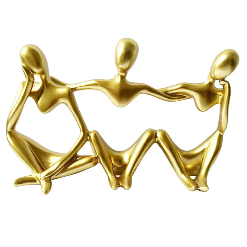 

Thinker Trinity gold abstract large decoration home decoration Nordic resin crafts