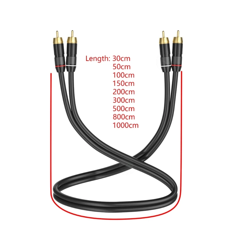 Кабельная линия 2RCA с позолоченными разъемами для усилителей и телевизоров
