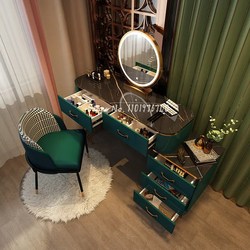 

Minimalist Modern Fashion Dressers Bedroom Furniture Home Light Luxury Storage Dressing Table Makeup Chair Vanity комод vanity