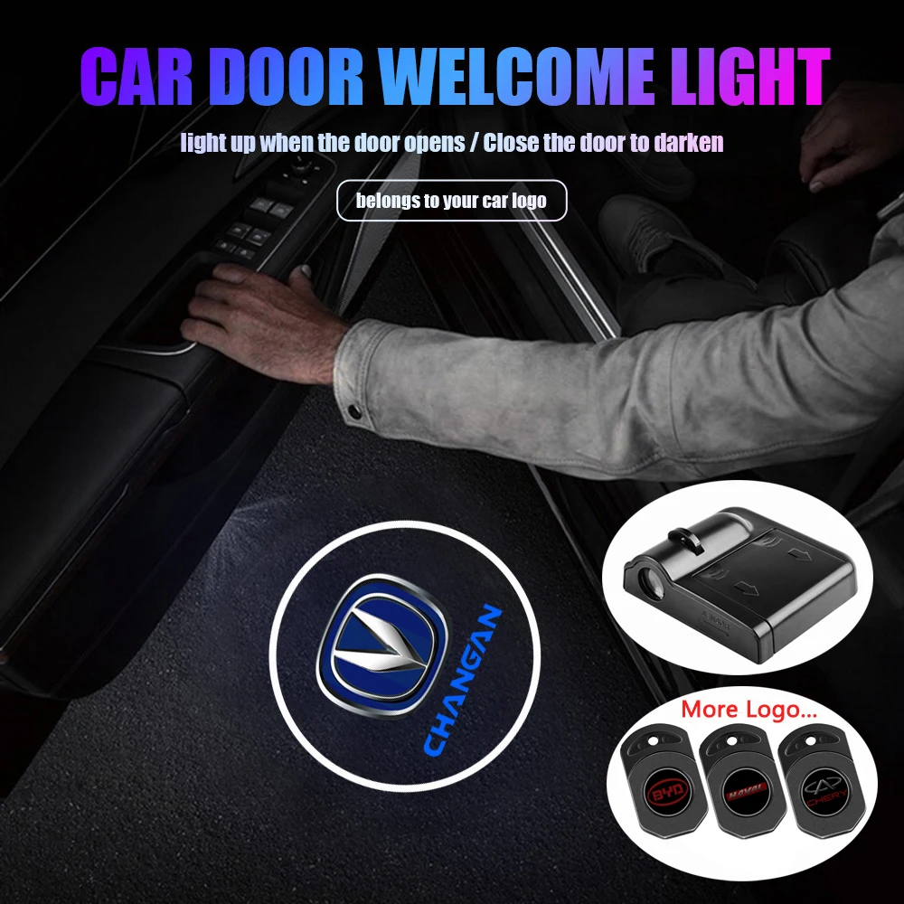 

1Pcs Car Logo Projector Induction Lamp Door Wireless HD Welcome Light for Changan CS35 CS15 CS75 CX70 CS55 CS95 Hunter F70 2022