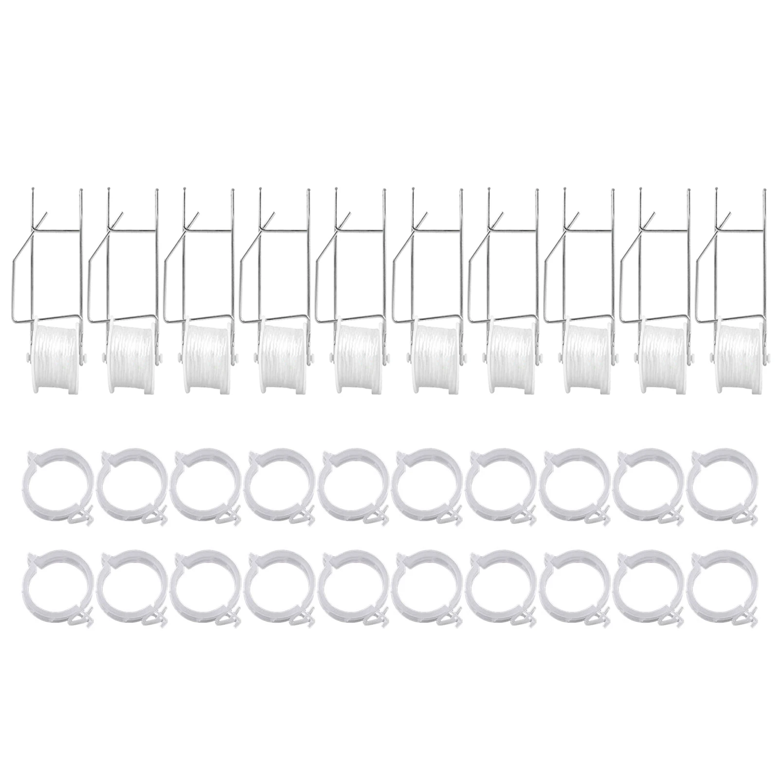 

10 шт., крючки для поддержки томатов из нержавеющей стали, 20 шт., зажимы для подвязки томатов и 15 м нейлоновый трос, набор инструментов для подд...