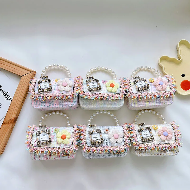 

Little Girl Purse Handbag Coin Bag Women Small Wallet Luxury Woolen Kid Crossbody Bag Children Shoulder Bag Princess Gift