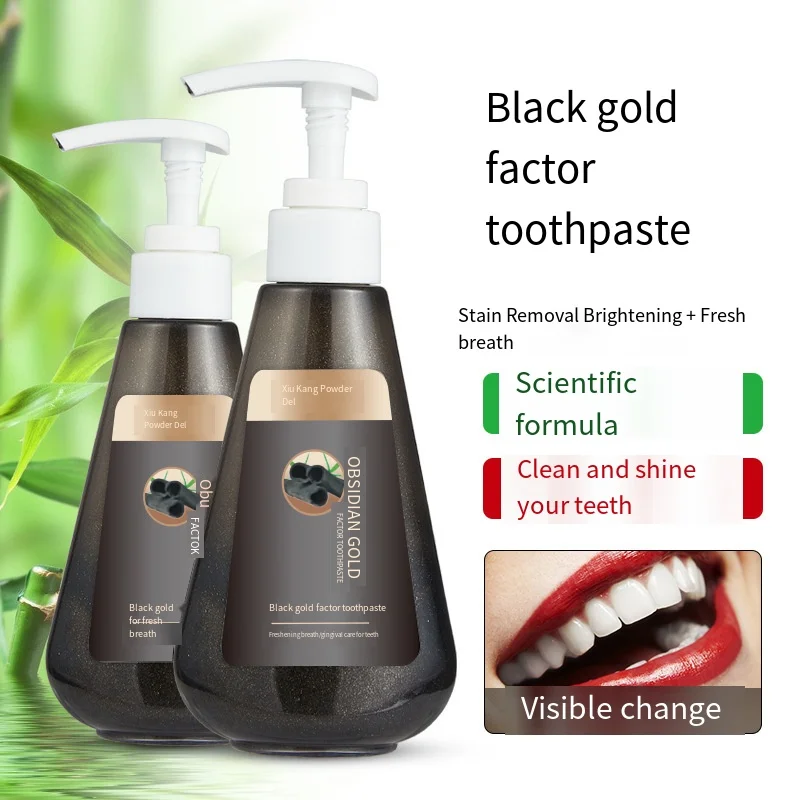 

Black Gold Factor Toothpaste Refresh Your Mouth Protect Your Gums Light Yellow Teeth Black Calculus Bamboo Charcoal Toothpaste