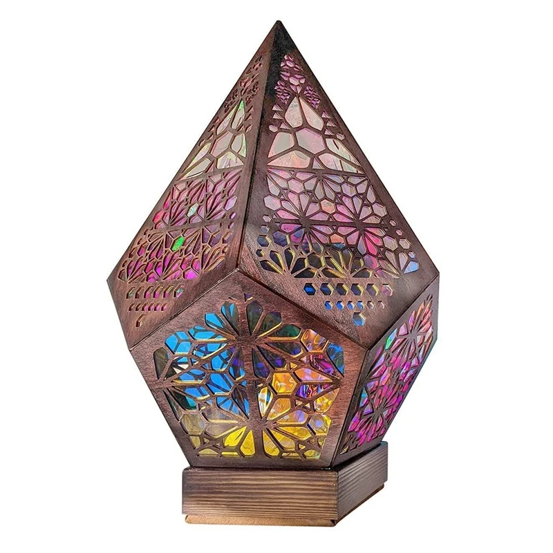 

Promotion! Bohemian Light-Polar Star Wooden Lamp,LED Colorful Diamond Lights For Home Decor,Bohemian Wedding Decor Christmas Lam