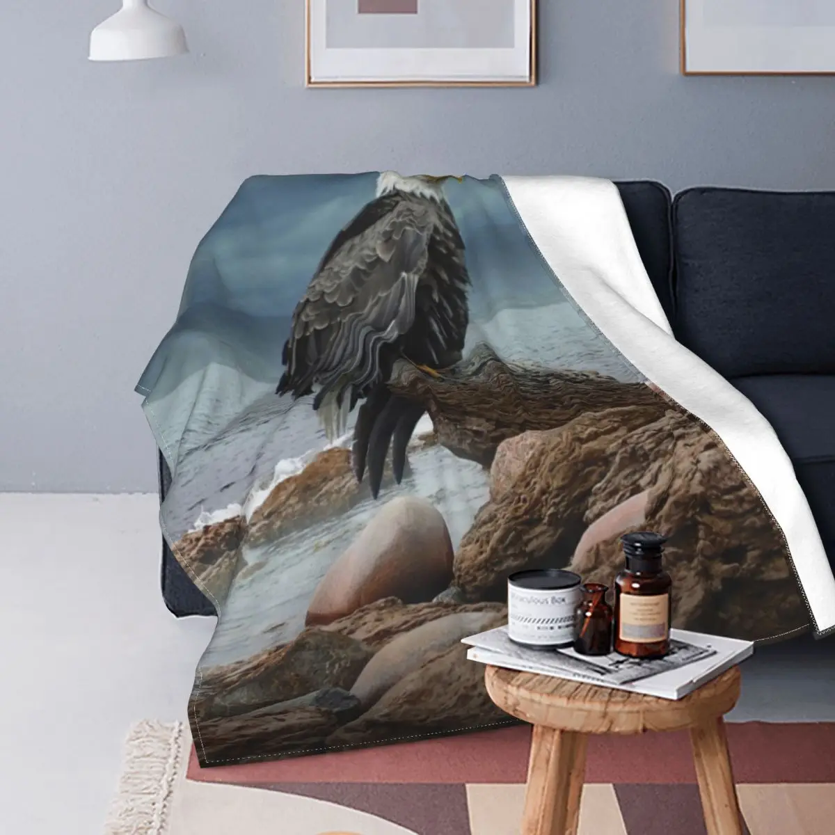 Bald Eagle Blanket Predator Sea Eagles Super Soft Cheap Bedspread Cool Fleece For Photo Shoot Blanket