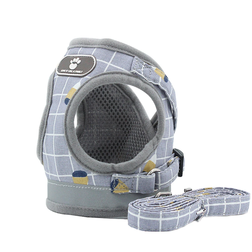 

Dog Chain Leash Harness Reflective Breathable Chest Nylon Mesh Kitten Puppy Reflective Dogs Harness Pet Clothes for Small Dogs