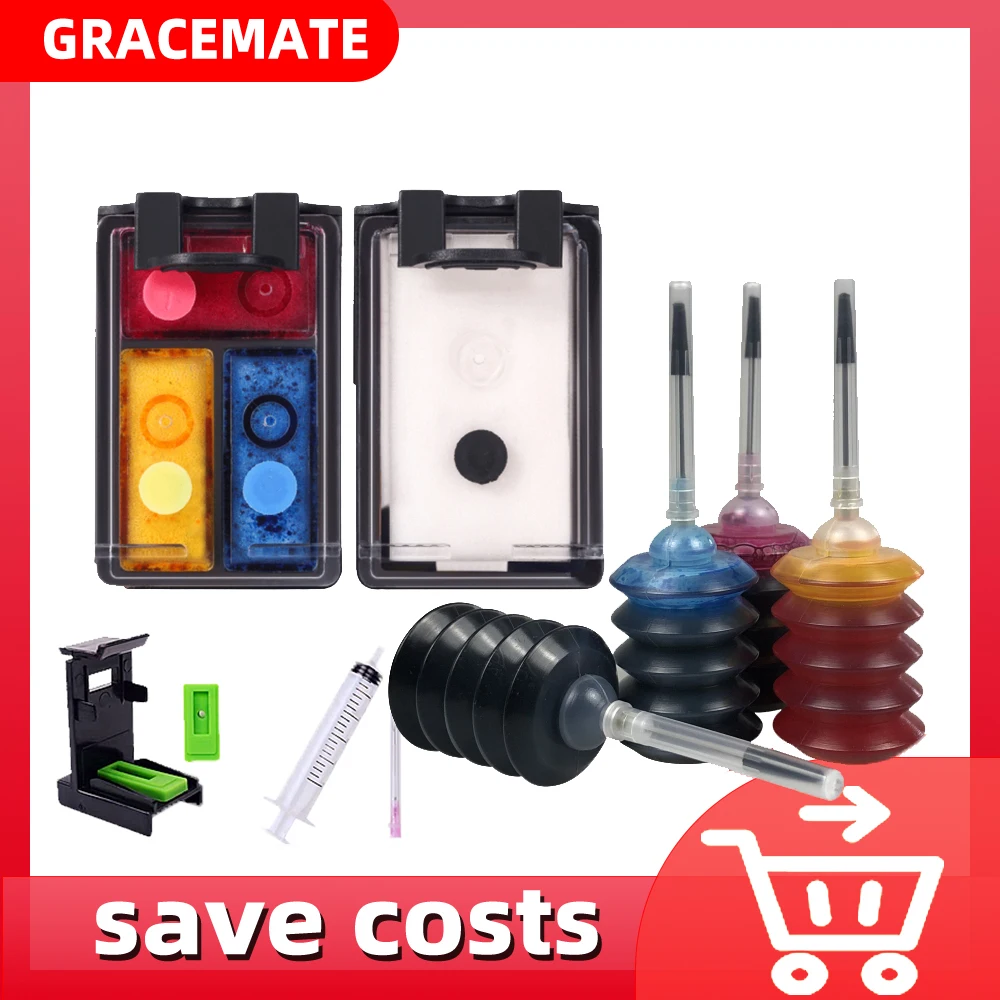 

GraceMate Refillable Cartridge Replacement for HP 122 122XL for Deskjet 1000 1050A 2000 2050 2050A 3000 3050 3050A 1510 Printer