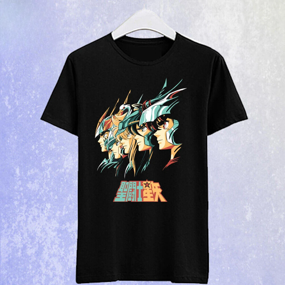 Мужская черная футболка с рисунком рыцарей зодиака