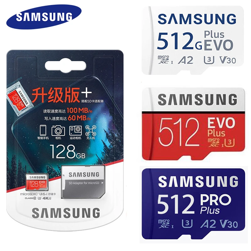 

New product Original SAMSUNG EVO+ Memory Cards 64GB EVO plus U3 128GB 256GB Class10 Micro SD Card 32GB 16G microSD UHS-I TF Card