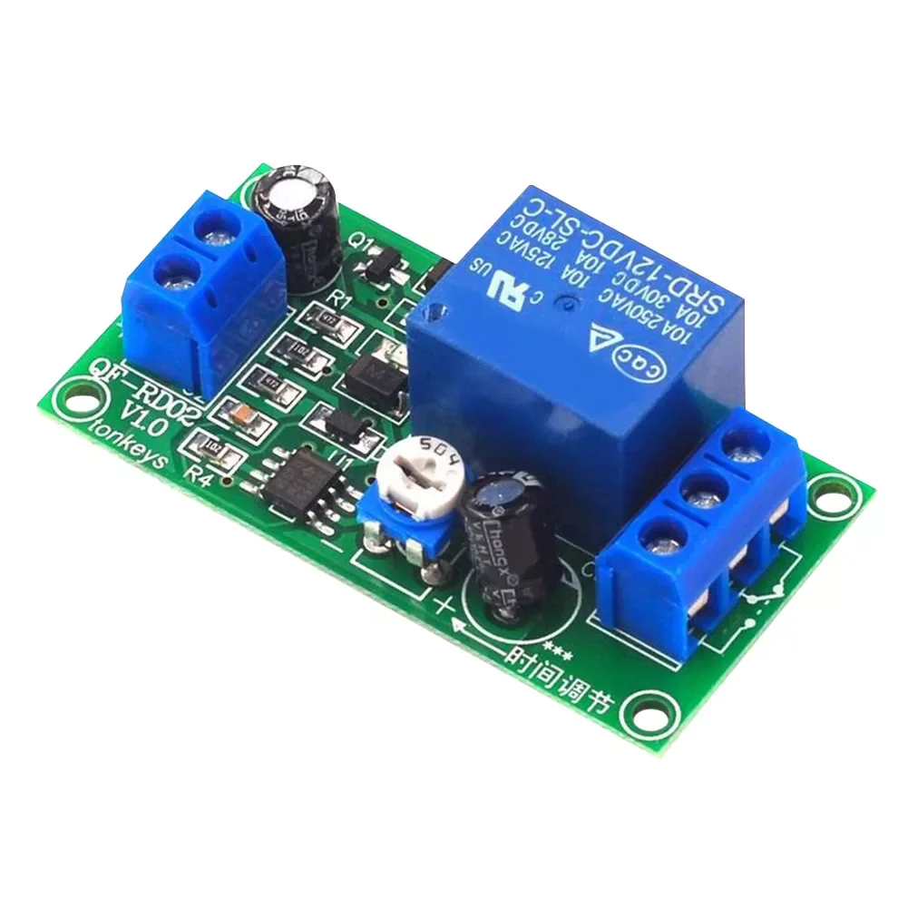 

Time Adjsutable Delay Relay Module NE555 IC Timming Timer Relay Control Switch Board 12V DC Delay Range 60 Seconds Adjustable