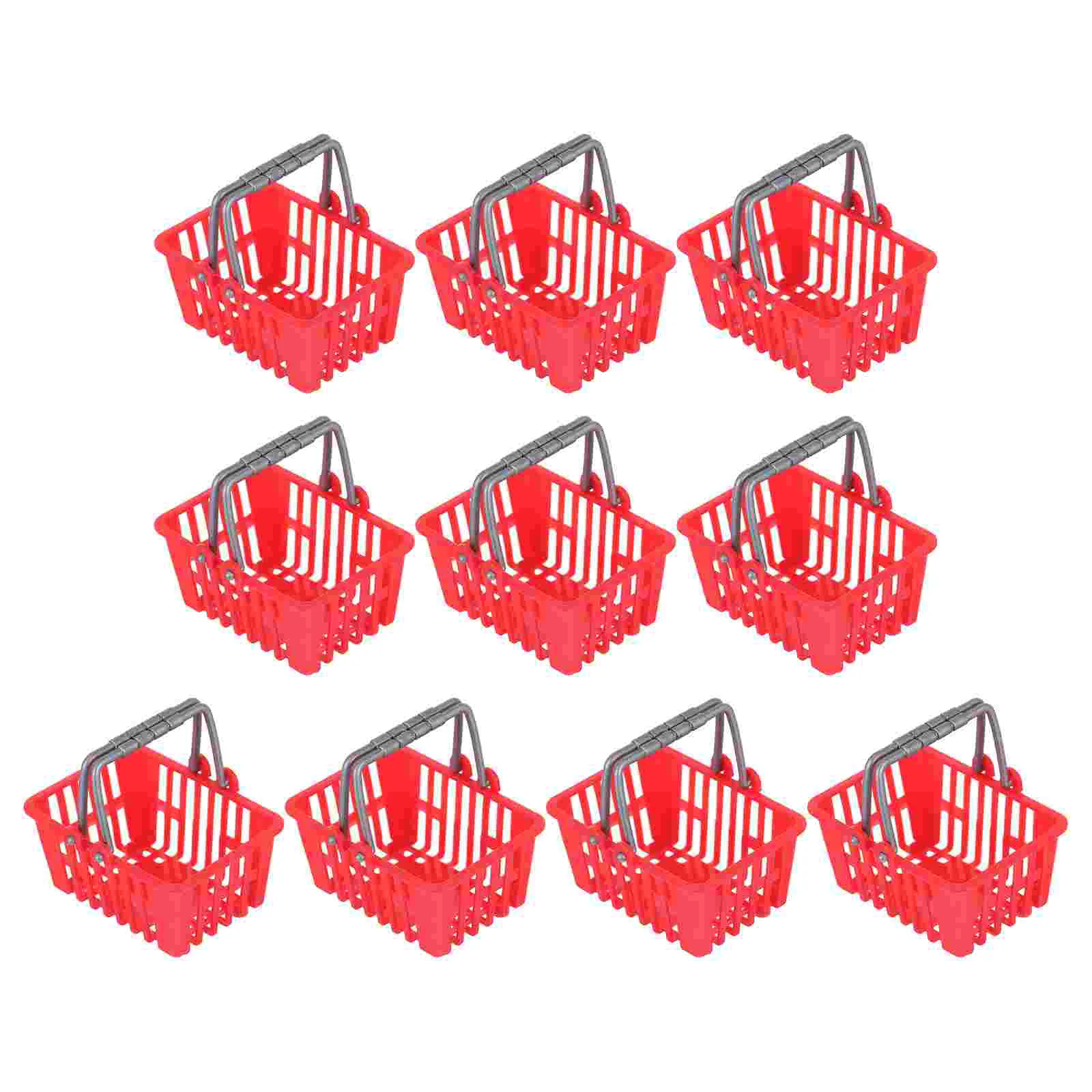 

Basket Mini Shopping Kids Toy Grocery Basketscartfor Storagemodeldecor Ornamentminiature Pretend Tiny Toys Handle Kitchen