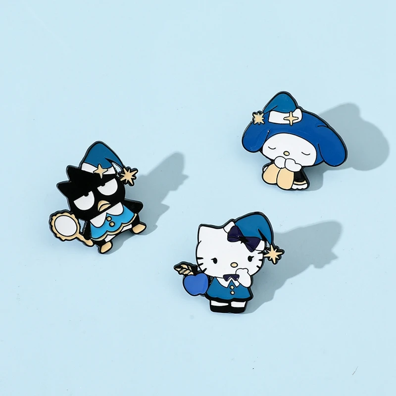 Милая пижама с рисунком Hello Kitty металлический значок брошь Sanrio из сплава
