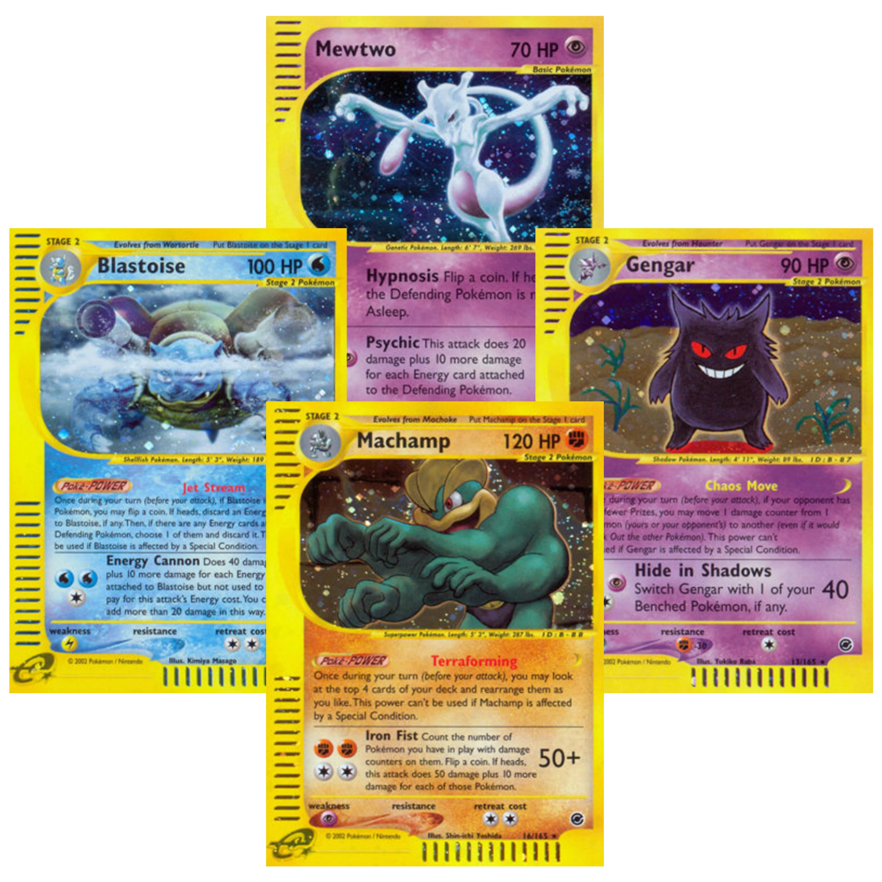 Фото Коллекционный набор PTCG TCG Vintage Expedition e-Series Starry Dot Holo EX Holo Rare Proxy: Мью, Венузавр, Алаказам, Генгар №1