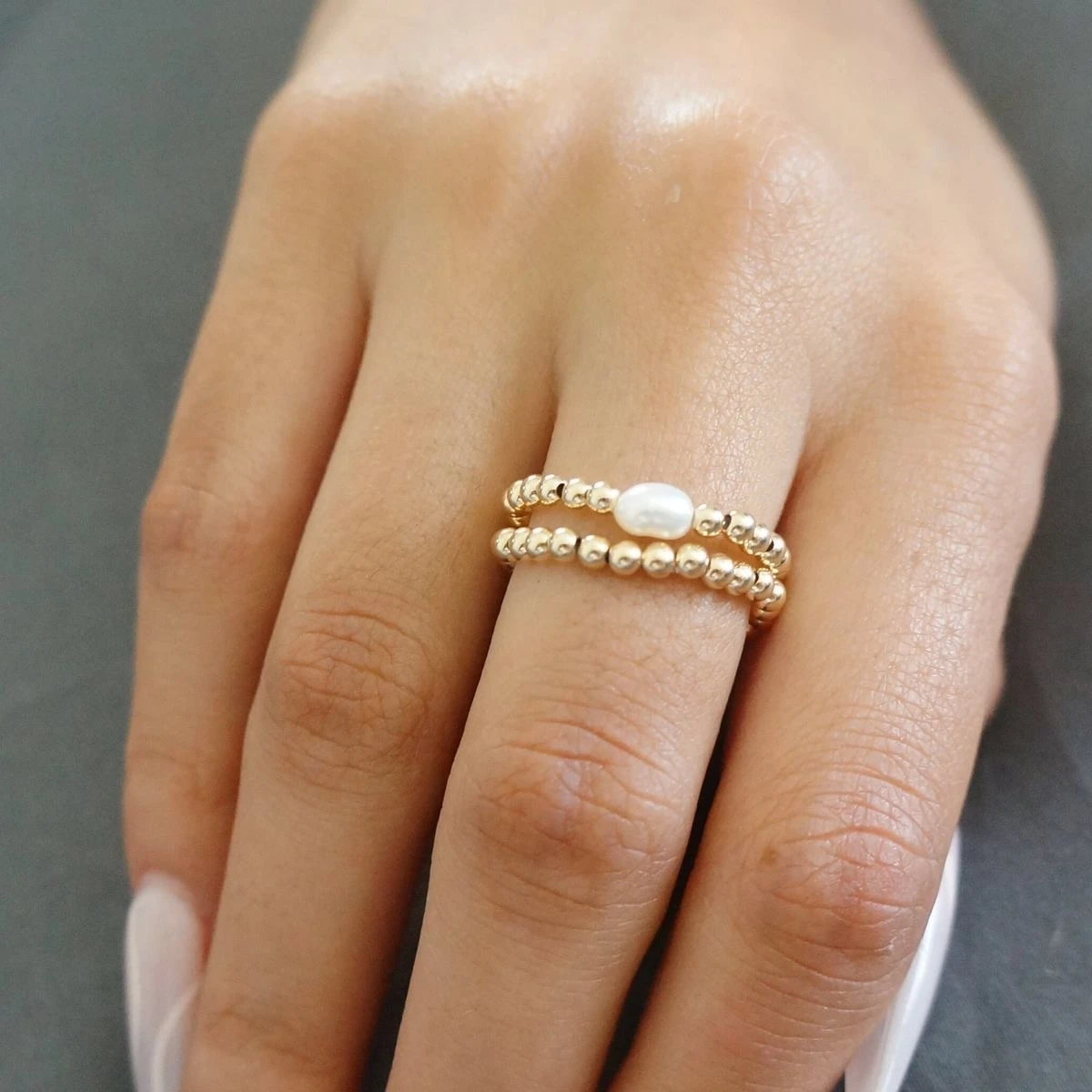 Vlen комплект из 2 предметов элегантное штабелируемое кольцо для женщин 18-каратное