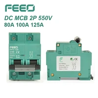 feeo 2p 80a 100a 125a dc 550v circuit breaker solar energy circuit breaker for pv system c curve mcb ce certificate