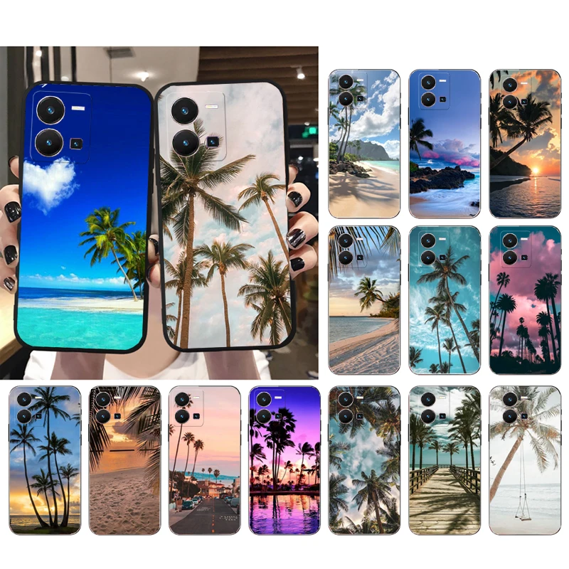 

Palm Tree Summer Beach Sea Phone Case for VIVO Y53S Y33S Y22S Y11S Y31 Y21 Y70 Y20 Y21S Y72 Y35 Y51 Y01 V23E V21 V23 V21E Funda