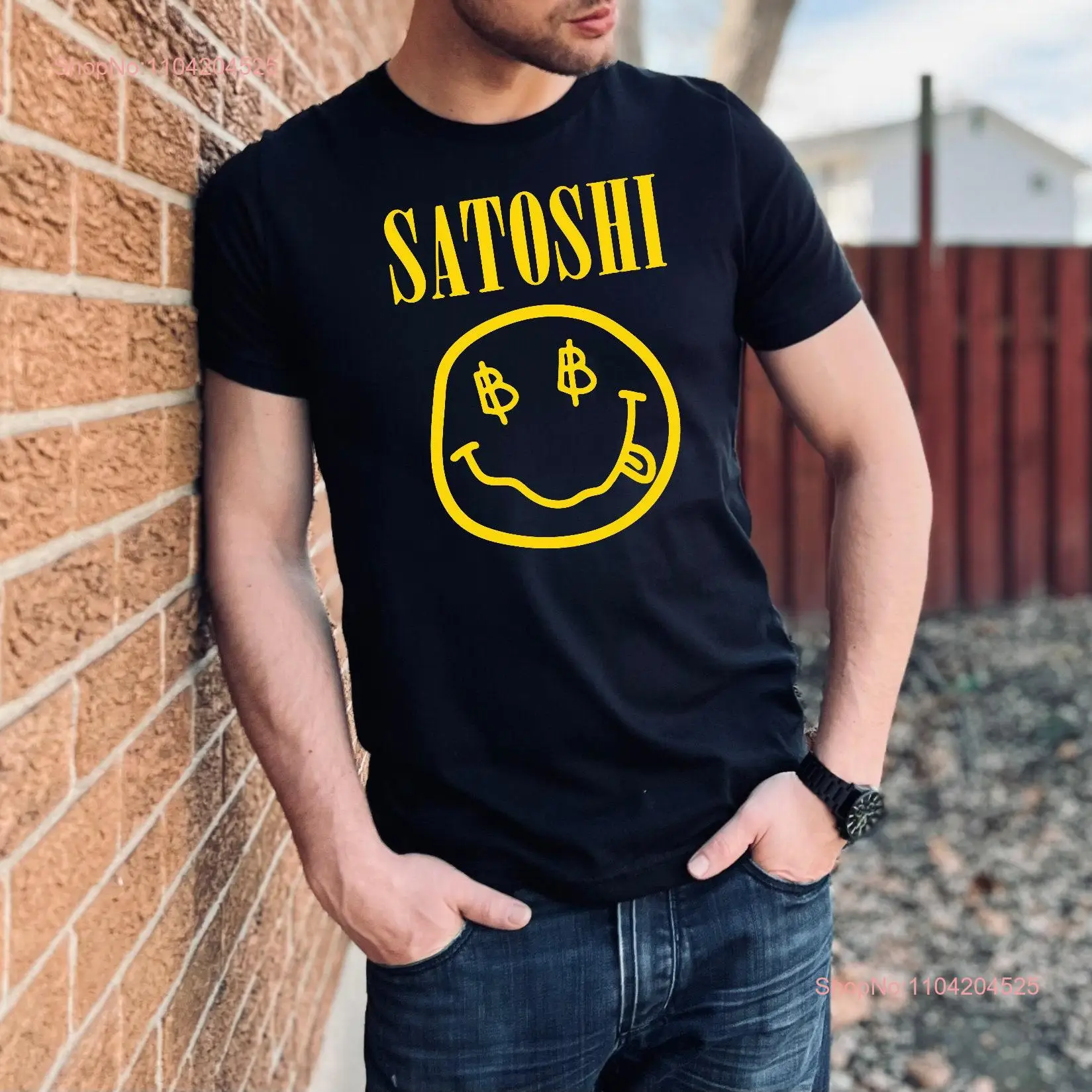 Satoshi Модный биткойн-дизайн Крипто-логотип Футболка Альтернативная рок-одежда
