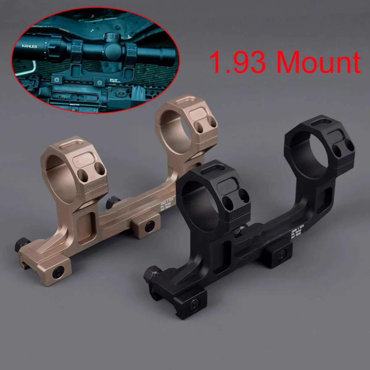 

Tactical 1.93 Cantilever AR15 Rifle Scope Mount 25.4mm 30mm Ring For Airsoft Fit 20mm Rail RMR Red Dot RAISER Mount ROF-45/90