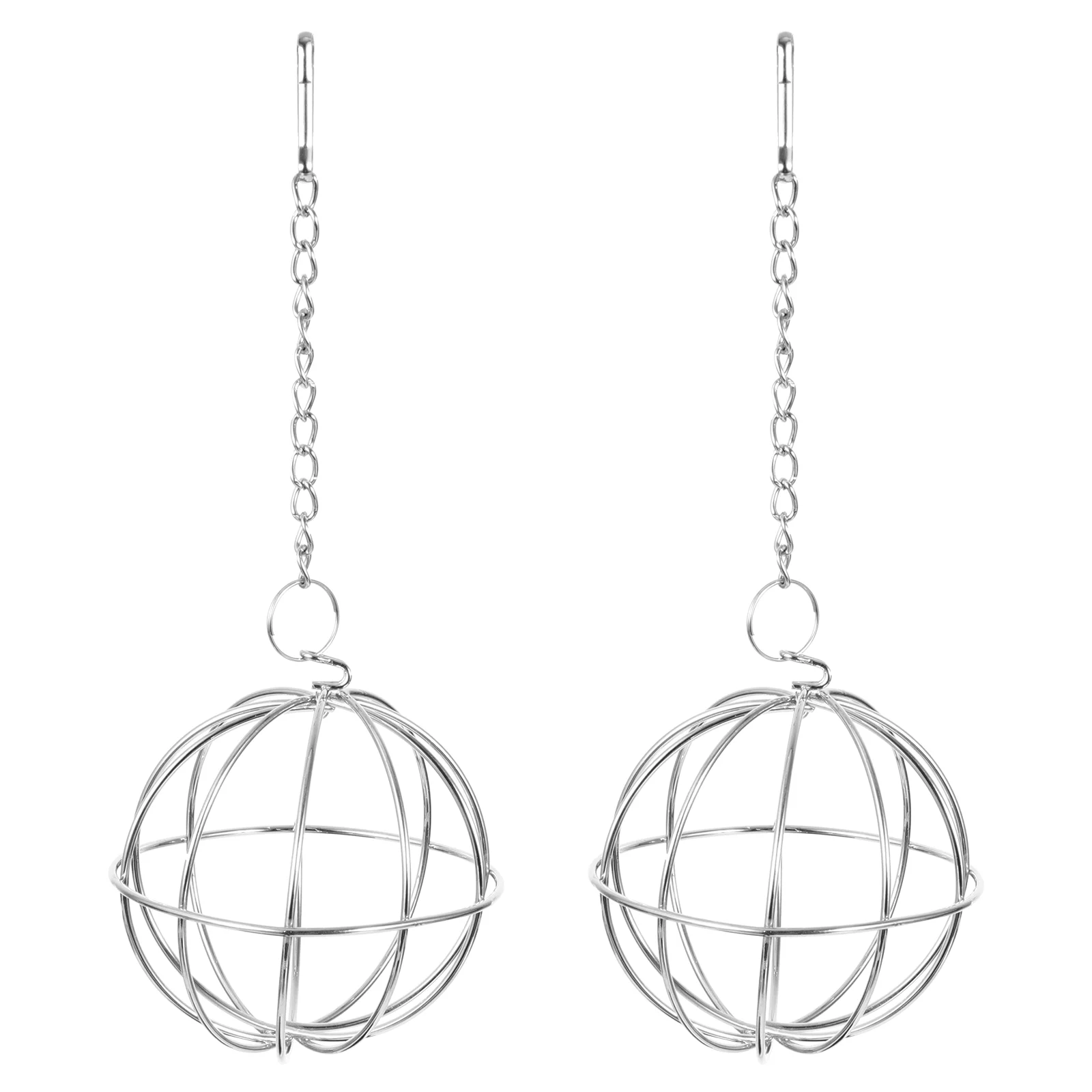 

2 Pcs Hanging Feeding Ball Poultry Feeder Bird Cage Machine Chicken Stainless Steel Shape Holder Hummingbirds Feeders