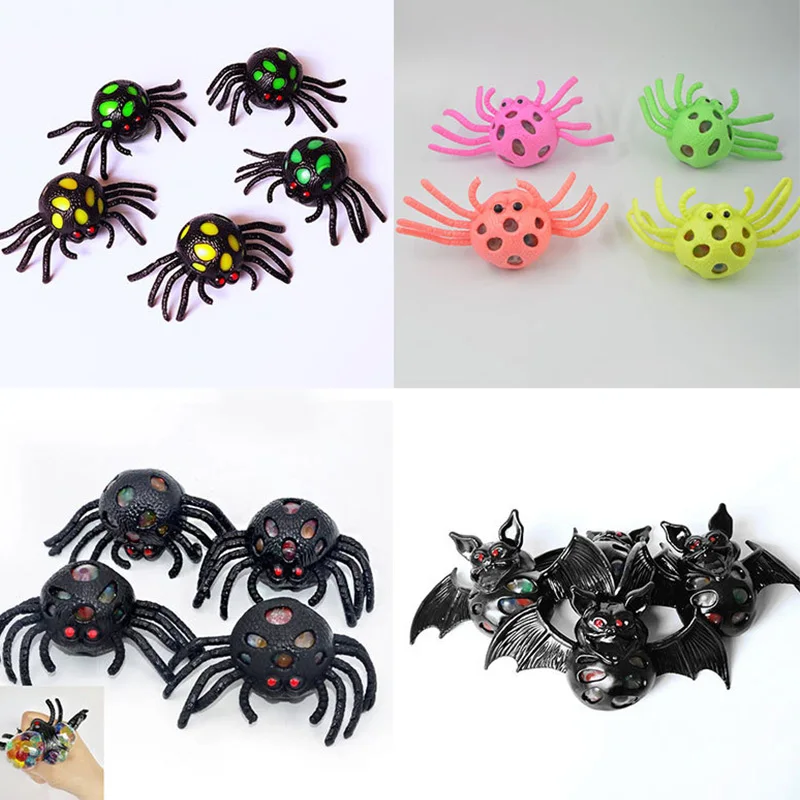 Squeeze Toys Halloween Party Sets Stress Fidgets Pop Up Pumpkin Squishy Bat Waterbaads Toys Pop-up Squeeze Skull Squishy Toys enlarge