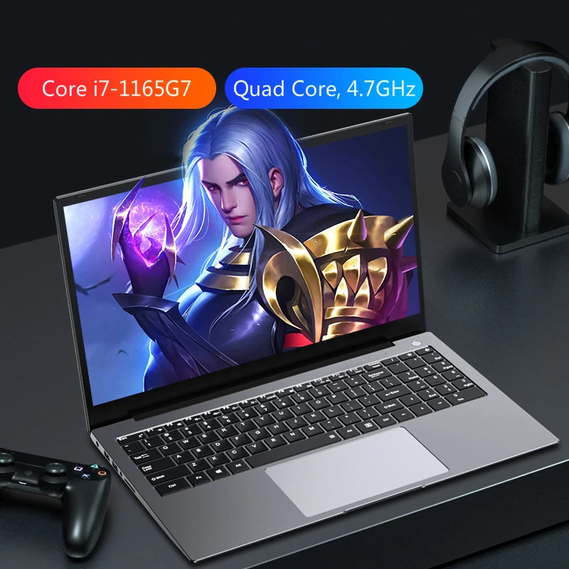 Gaming Laptops Ultraslim 15.6 Inch 11th Intel Core i7 i9 1165G7  10750H Max 32G RAM 2T SSD 1920*1280 Portable PC Win10 Notebook
