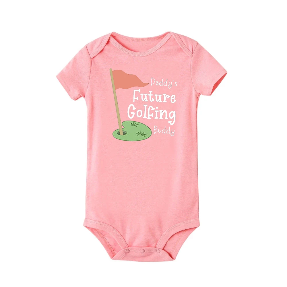 Daddy 's Future Golfing Buddy Print Baby Bodysuit Toddler Funny Newborn Rompers Summer Short Sleeve Clothes Infant Shower Gifts |