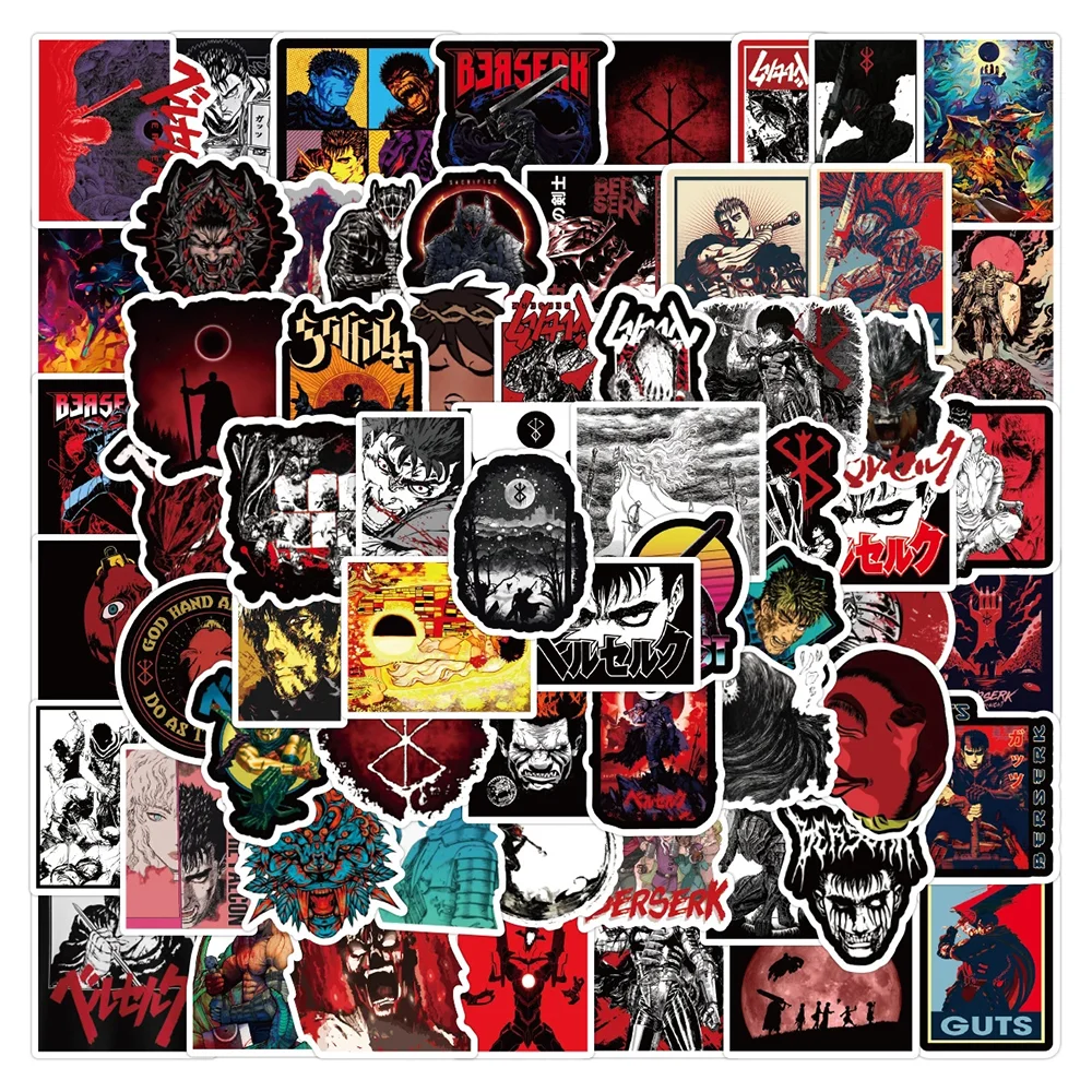 

10/50Pcs Fantasy Adventure Japan Anime Berserk Stickers for Luggage Skateboard Laptop Mac DIY Graffiti Waterproof Stickers