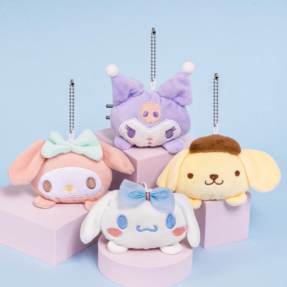 

Sanrio Cinnamoroll брелок-плюшевая кукла мультяшный аниме рюкзак милый кулон Мягкие плюшевые фигурки животные игрушки для детей Подарки