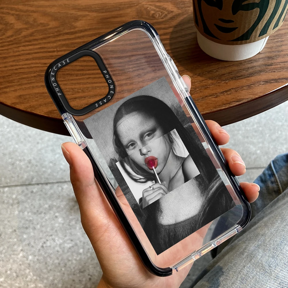 

Creative Funny Women Case for iPhone 14ProMax 13Pro 12ProMax Transparent Cover for iPhone 14 14Plus 11 Pro Max Silicone Fundas