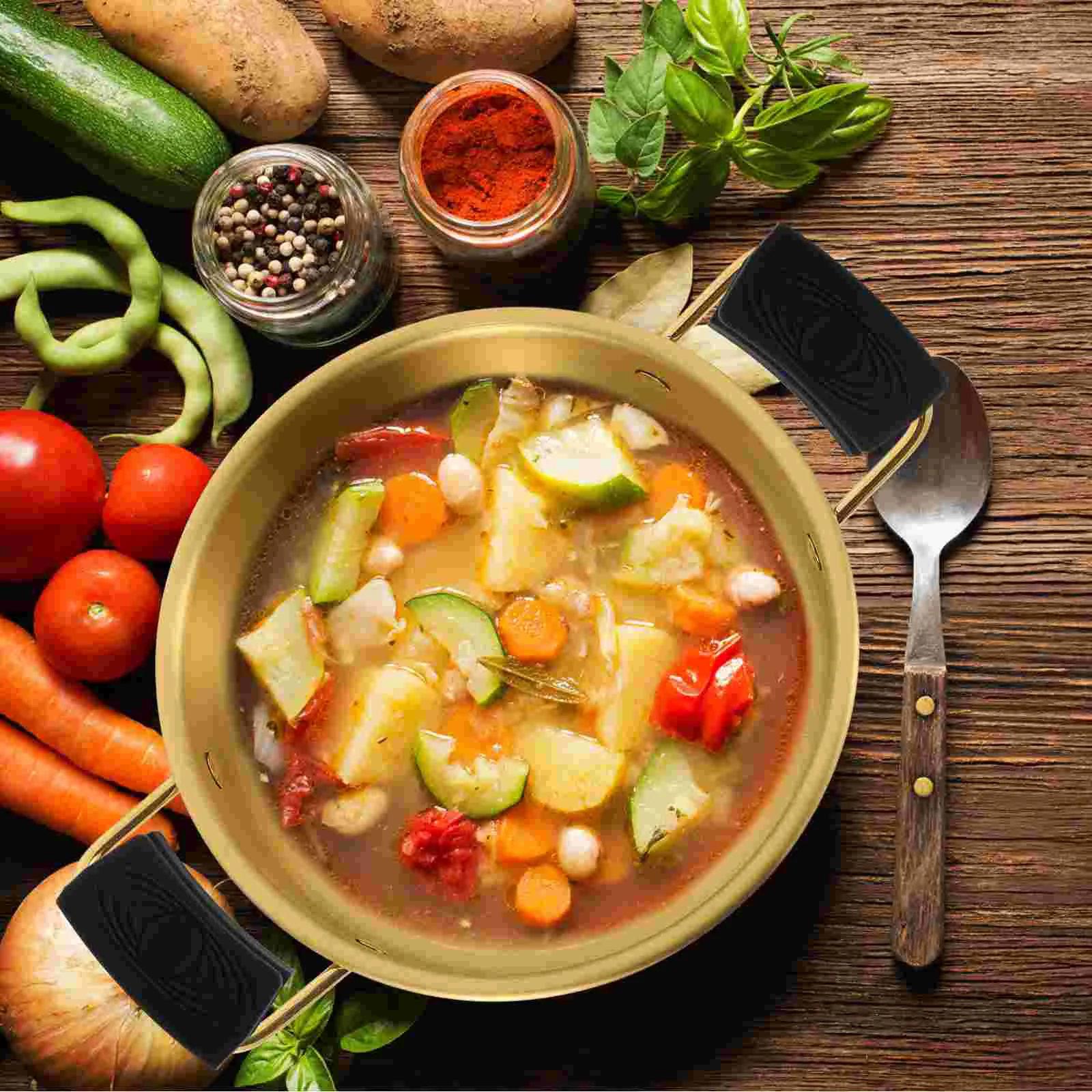 

2 PCS Silicone Pot Holders Rack Heat-resistant Handle Cover Pan Covers Silica Gel Protective