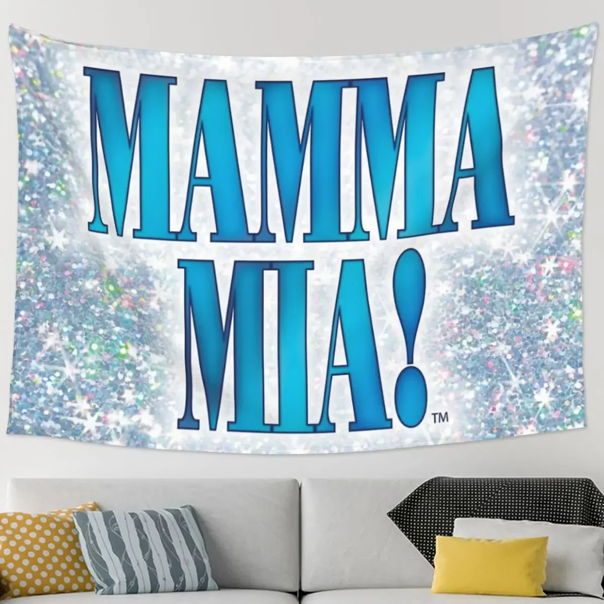 Фото Mamma Mia-дисковый гобелен в стиле хиппи, настенный эстетический гобелен для украшения дома, гобелены для гостиной, спальни, общежития №2