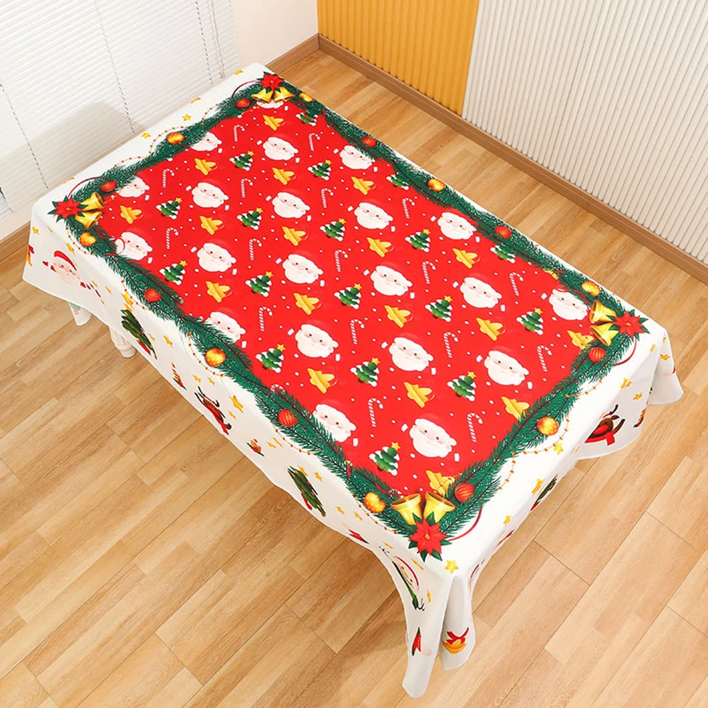 

Tablecloth Table Cloth Christmas Tablecloth DIY Christmas Print Dinner Tables Disposable PVC Waterproof 1.4*1.8m